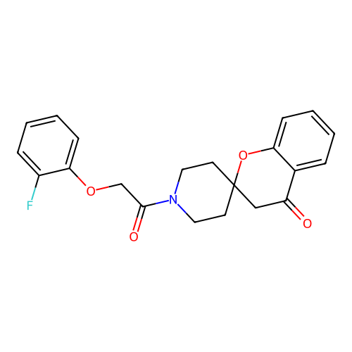 1'-(2-(2-Fluorophenoxy)acetyl)spiro[chroman-2,4'-piperidin]-4-one structure