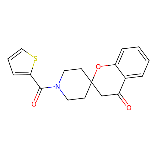 1'-(Thiophene-2-carbonyl)-3,4-dihydrospiro[1-benzopyran-2,4'-piperidine]-4-one structure