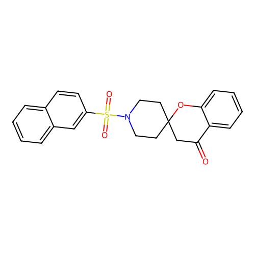 1'-(Naphthalene-2-sulfonyl)-3,4-dihydrospiro[1-benzopyran-2,4'-piperidine]-4-one structure
