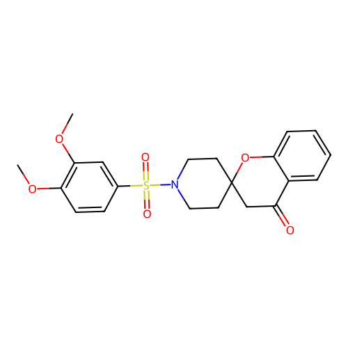 1'-(3,4-dimethoxybenzenesulfonyl)-3,4-dihydrospiro[1-benzopyran-2,4'-piperidine]-4-one structure