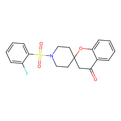 1'-((2-Fluorophenyl)sulfonyl)spiro[chroman-2,4'-piperidin]-4-one structure
