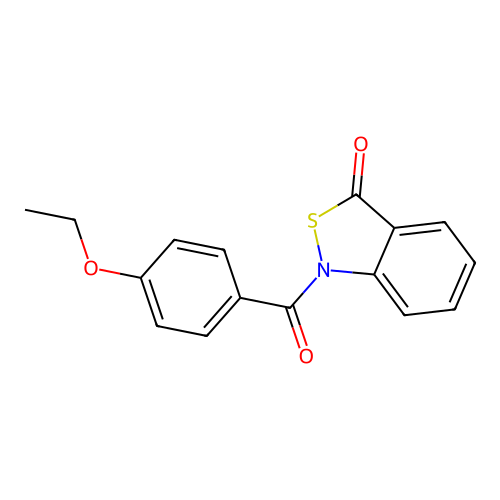 1-(4-ethoxybenzoyl)benzo[c]isothiazol-3(1H)-one structure