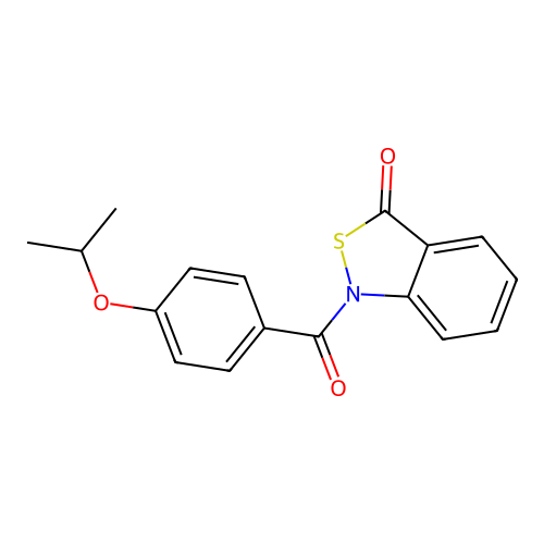 1-(4-isopropoxybenzoyl)benzo[c]isothiazol-3(1H)-one structure