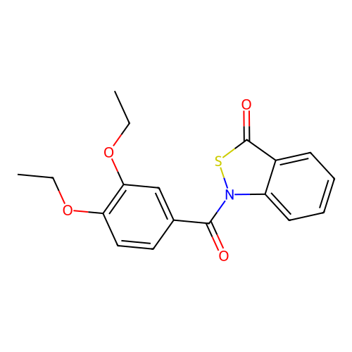 1-(3,4-diethoxybenzoyl)benzo[c]isothiazol-3(1H)-one structure