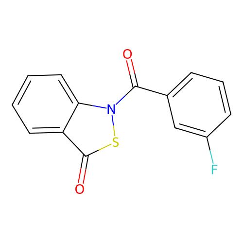 1-(3-fluorobenzoyl)benzo[c]isothiazol-3(1H)-one structure