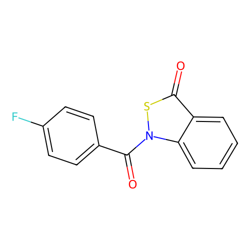 1-(4-fluorobenzoyl)benzo[c]isothiazol-3(1H)-one structure