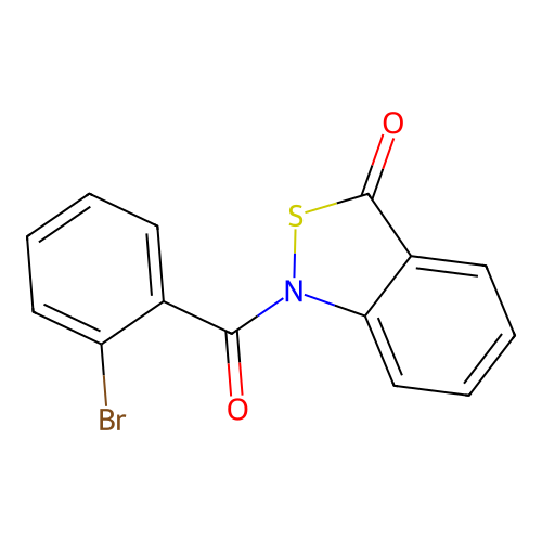 1-(2-bromobenzoyl)benzo[c]isothiazol-3(1H)-one structure