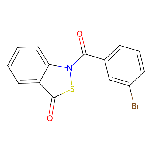 1-(3-bromobenzoyl)benzo[c]isothiazol-3(1H)-one structure