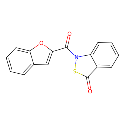1-(benzofuran-2-carbonyl)benzo[c]isothiazol-3(1H)-one structure