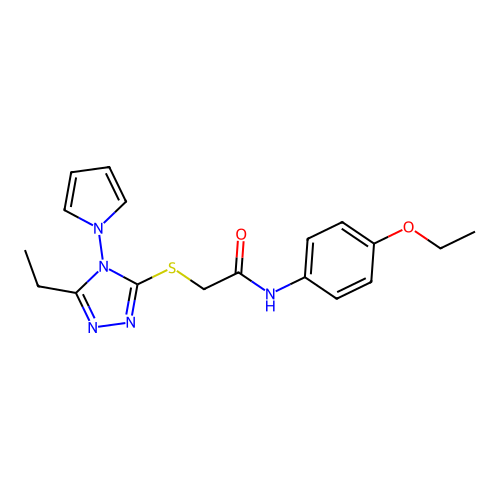 N-(4-ethoxyphenyl)-2-{[5-ethyl-4-(1H-pyrrol-1-yl)-4H-1,2,4-triazol-3-yl]sulfanyl}acetamide structure
