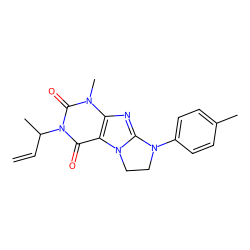 3-(but-3-en-2-yl)-1-methyl-8-(p-tolyl)-7,8-dihydro-1H-imidazo[2,1-f]purine-2,4(3H,6H)-dione structure