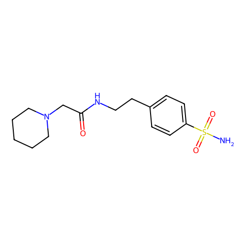 2-piperidin-1-yl-N-[2-(4-sulfamoylphenyl)ethyl]acetamide structure