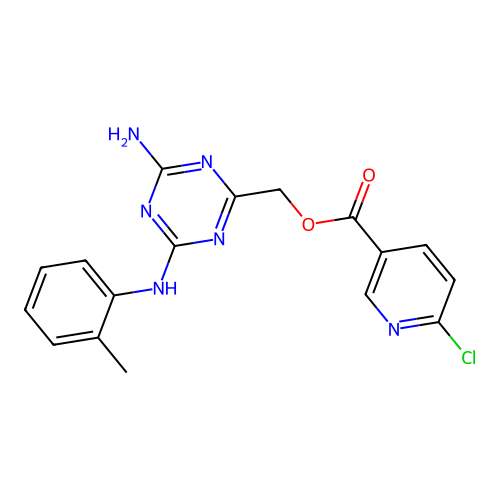 [4-amino-6-(2-methylanilino)-1,3,5-triazin-2-yl]methyl 6-chloropyridine-3-carboxylate structure