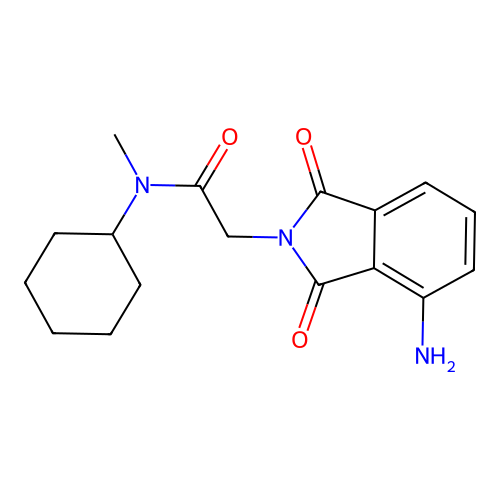 2-(4-amino-1,3-dioxoisoindol-2-yl)-N-cyclohexyl-N-methylacetamide structure