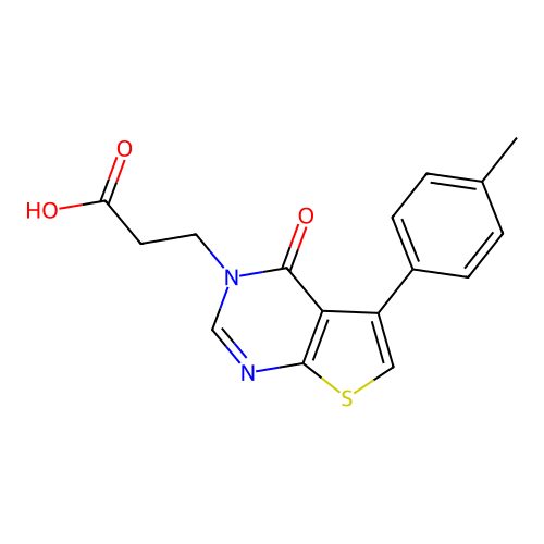 3-[5-(4-methylphenyl)-4-oxo-3H,4H-thieno[2,3-d]pyrimidin-3-yl]propanoic acid structure