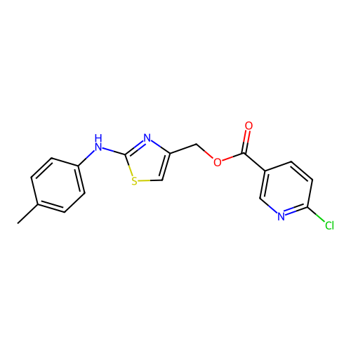 [2-(4-Methylanilino)-1,3-thiazol-4-yl]methyl 6-chloropyridine-3-carboxylate structure