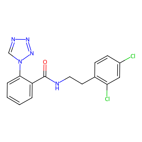 N-[2-(2,4-dichlorophenyl)ethyl]-2-(1H-tetrazol-1-yl)benzamide structure