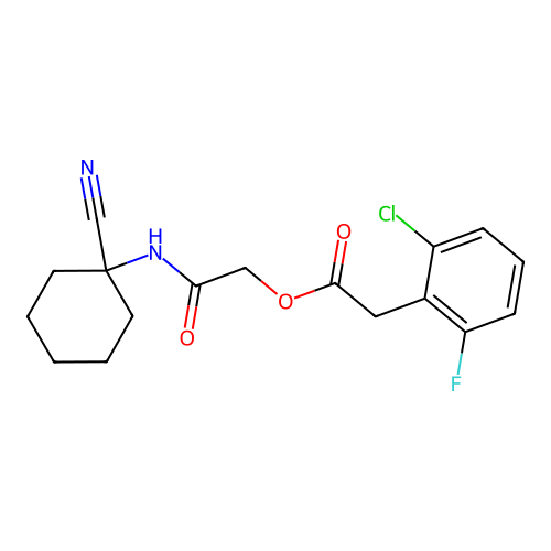 [(1-Cyanocyclohexyl)carbamoyl]methyl 2-(2-chloro-6-fluorophenyl)acetate structure
