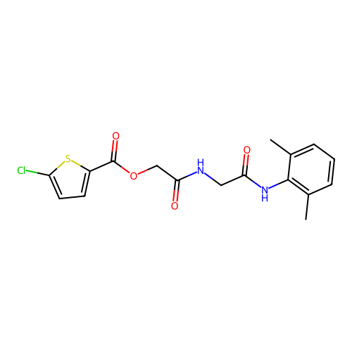 [2-[[2-(2,6-dimethylanilino)-2-oxoethyl]amino]-2-oxoethyl] 5-chlorothiophene-2-carboxylate structure