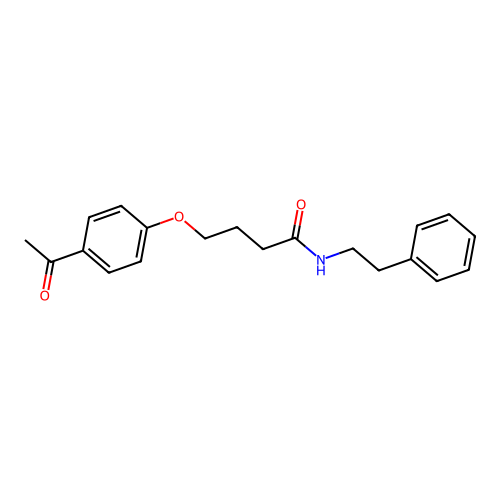 4-(4-acetylphenoxy)-N-(2-phenylethyl)butanamide structure