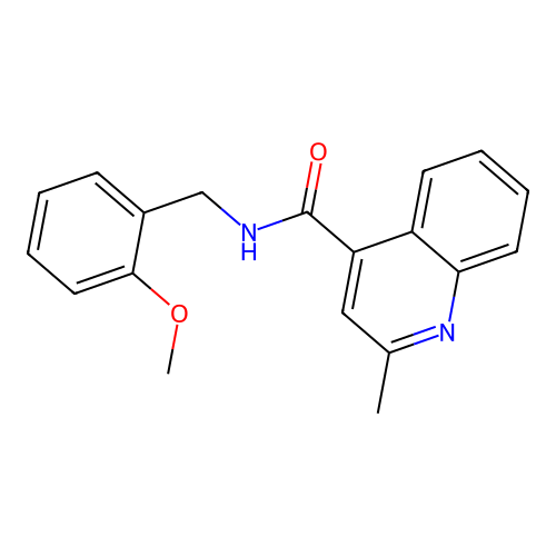 N-(2-methoxybenzyl)-2-methylquinoline-4-carboxamide structure