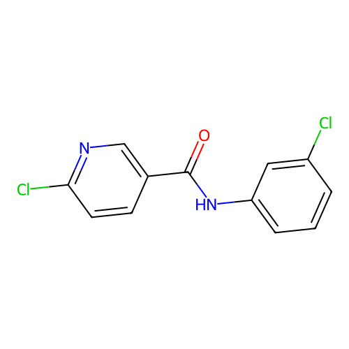 6-chloro-N-(3-chlorophenyl)pyridine-3-carboxamide structure