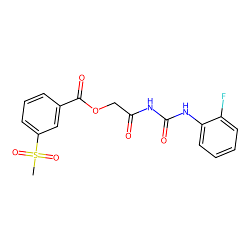 [2-[(2-Fluorophenyl)carbamoylamino]-2-oxoethyl] 3-methylsulfonylbenzoate structure