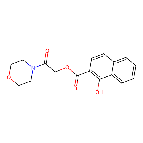 (2-Morpholin-4-yl-2-oxoethyl) 1-hydroxynaphthalene-2-carboxylate structure