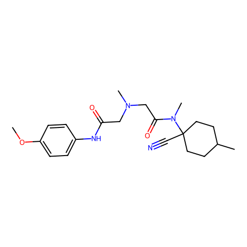 2-[[2-[(1-cyano-4-methylcyclohexyl)-methylamino]-2-oxoethyl]-methylamino]-N-(4-methoxyphenyl)acetamide structure
