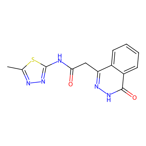 N-(5-methyl-1,3,4-thiadiazol-2-yl)-2-(4-oxo-3,4-dihydrophthalazin-1-yl)acetamide structure