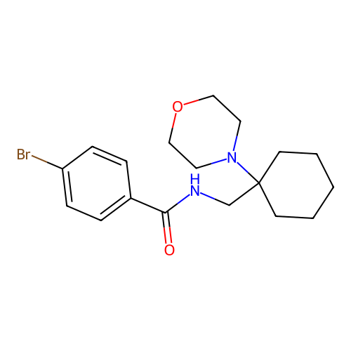 4-bromo-N-[(1-morpholin-4-ylcyclohexyl)methyl]benzamide structure
