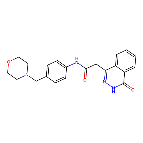 2-(4-hydroxyphthalazin-1-yl)-N-[4-(morpholin-4-ylmethyl)phenyl]acetamide structure