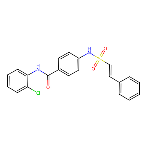 N-(2-chlorophenyl)-4-[[(E)-2-phenylethenyl]sulfonylamino]benzamide structure