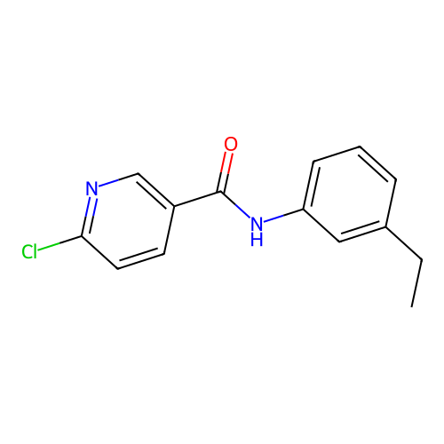 6-chloro-N-(3-ethylphenyl)pyridine-3-carboxamide structure