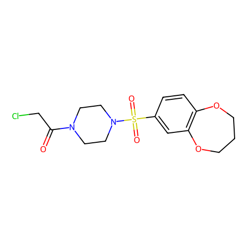 2-chloro-1-[4-(3,4-dihydro-2H-1,5-benzodioxepine-7-sulfonyl)piperazin-1-yl]ethan-1-one structure