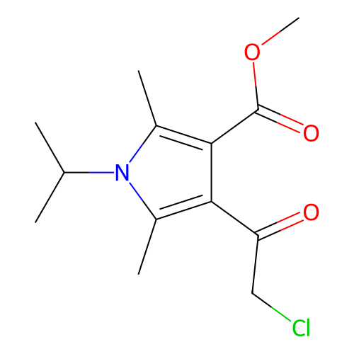 methyl 4-(2-chloroacetyl)-2,5-dimethyl-1-(propan-2-yl)-1H-pyrrole-3-carboxylate structure