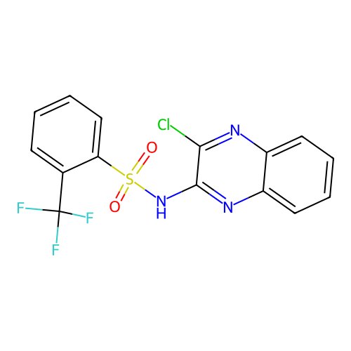 N-(3-chloroquinoxalin-2-yl)-2-(trifluoromethyl)benzene-1-sulfonamide structure