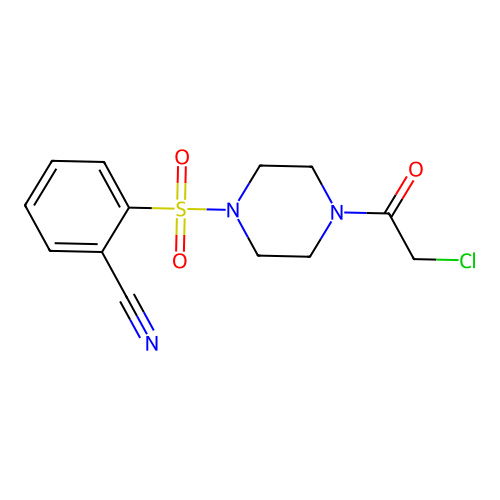 2-((4-(2-Chloroacetyl)piperazin-1-yl)sulfonyl)benzonitrile structure