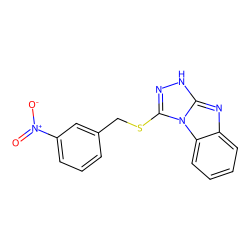 3-[(3-nitrobenzyl)sulfanyl]-9H-[1,2,4]triazolo[4,3-a]benzimidazole structure