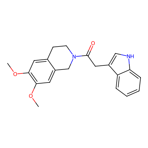 1-(6,7-dimethoxy-3,4-dihydroisoquinolin-2(1H)-yl)-2-(1H-indol-3-yl)ethanone structure