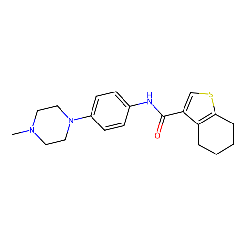 N-[4-(4-methylpiperazin-1-yl)phenyl]-4,5,6,7-tetrahydro-1-benzothiophene-3-carboxamide structure