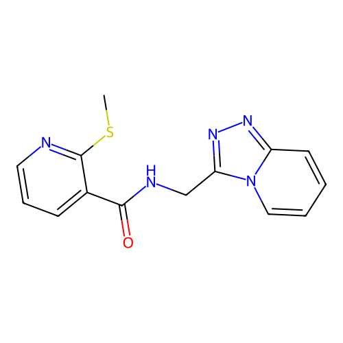 2-(methylsulfanyl)-N-({[1,2,4]triazolo[4,3-a]pyridin-3-yl}methyl)pyridine-3-carboxamide structure