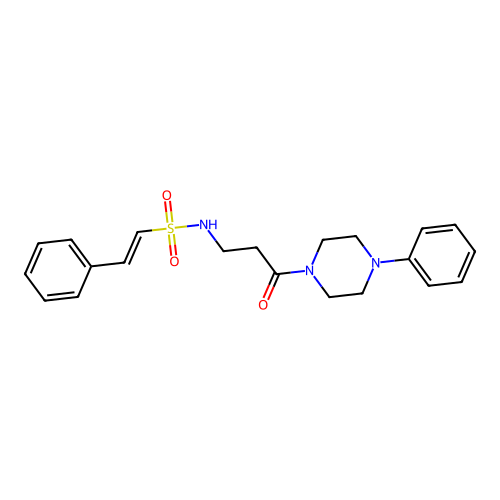 N-[3-oxo-3-(4-phenylpiperazin-1-yl)propyl]-2-phenylethene-1-sulfonamide structure
