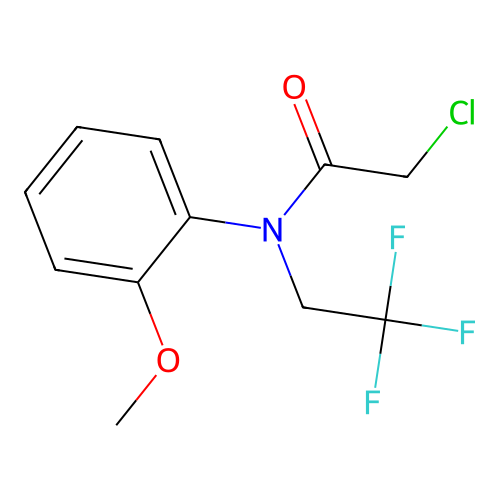 2-chloro-N-(2-methoxyphenyl)-N-(2,2,2-trifluoroethyl)acetamide structure