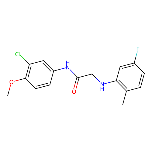 N-(3-chloro-4-methoxyphenyl)-2-[(5-fluoro-2-methylphenyl)amino]acetamide structure