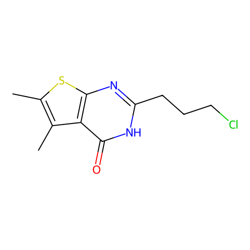 2-(3-chloropropyl)-5,6-dimethyl-3H,4H-thieno[2,3-d]pyrimidin-4-one structure