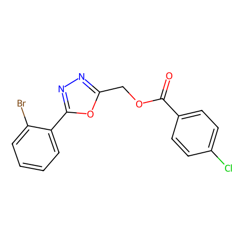 [5-(2-Bromophenyl)-1,3,4-oxadiazol-2-yl]methyl 4-chlorobenzoate structure