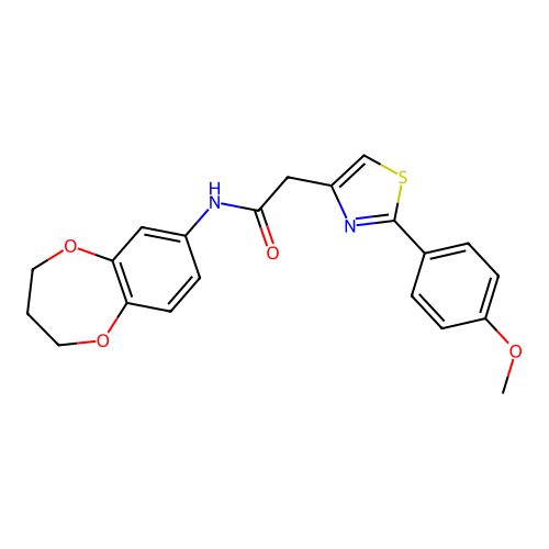 N-(3,4-dihydro-2H-1,5-benzodioxepin-7-yl)-2-[2-(4-methoxyphenyl)-1,3-thiazol-4-yl]acetamide structure