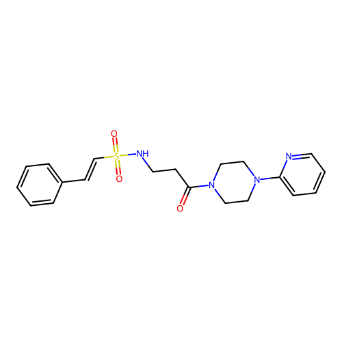 N-{3-oxo-3-[4-(pyridin-2-yl)piperazin-1-yl]propyl}-2-phenylethene-1-sulfonamide structure