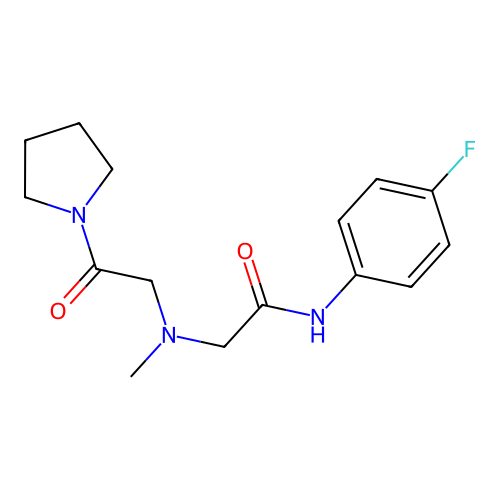 N-(4-fluorophenyl)-2-[methyl-(2-oxo-2-pyrrolidin-1-ylethyl)amino]acetamide structure